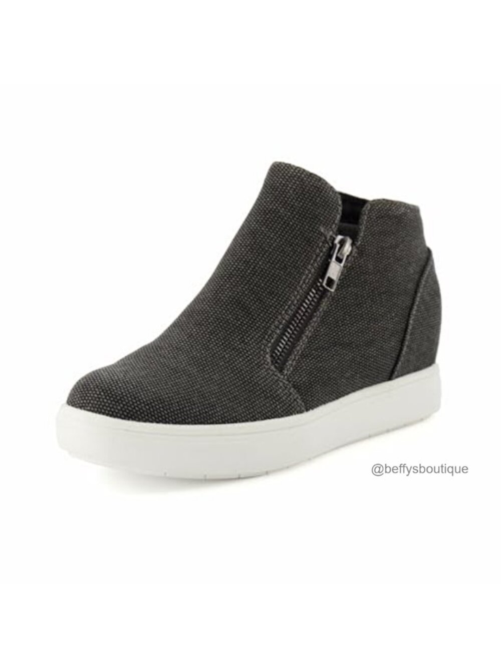 Womens Casual Wedge Sneakers Dual Zippers Lightweight Hidden Wedge Comfort